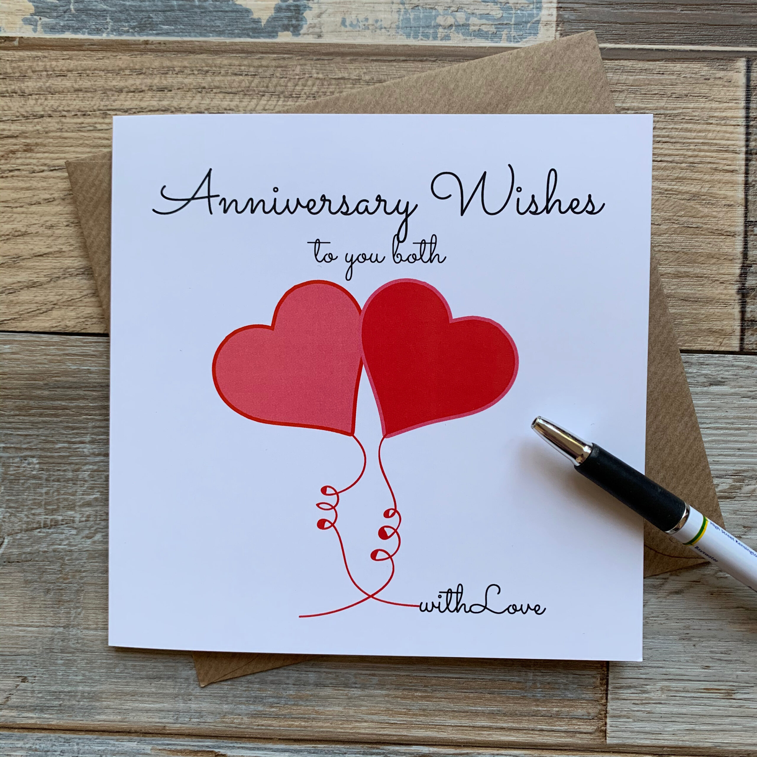 Anniversary Wishes Love Hearts Balloon Design Kaleidoscopekrafts